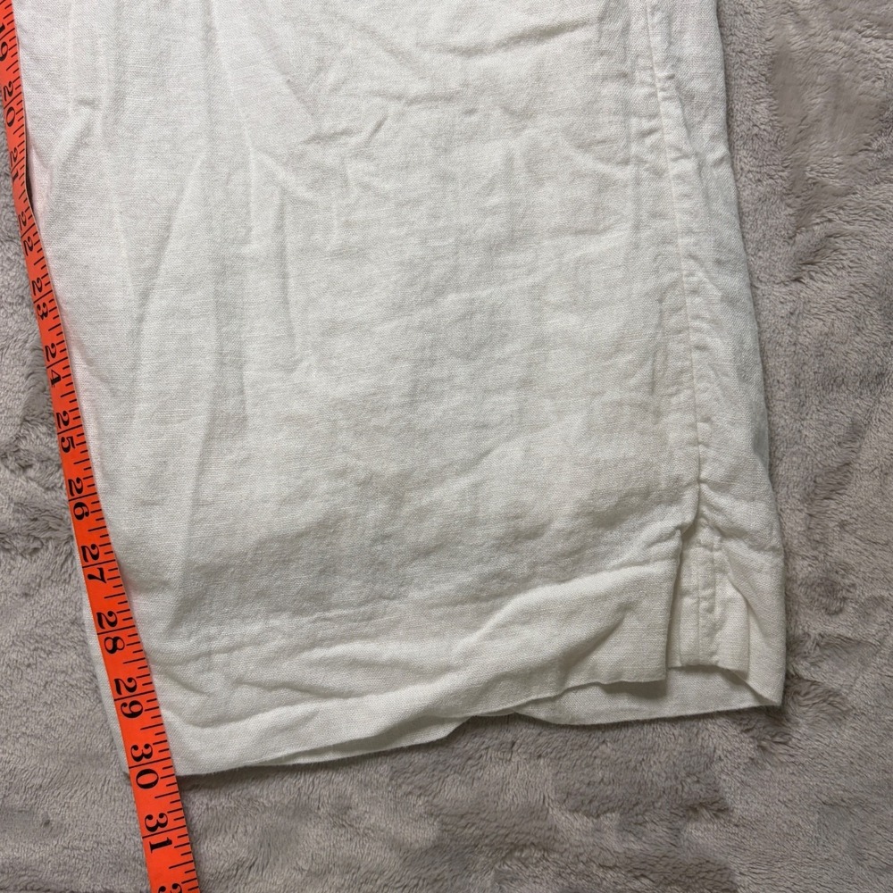 Abercrombie & Fitch White Wide Leg Lined Linen Blend Pants Womens (Fits 32x30) - Picture 8 of 10